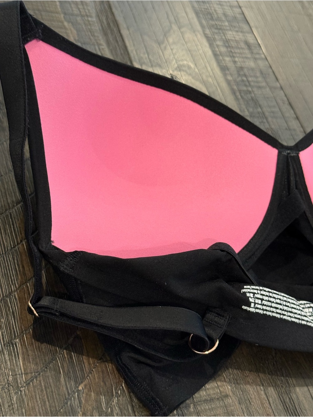 PINK Victoria’s Secret Black Wireless Push-Up Bralette Bra Molded Padding Large - Picture 8 of 11